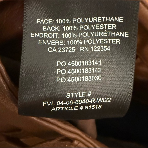 Aritzia Wilfred THE MELINA Women's Faux Vegan Leather Pants High Waist Sz 6 - Picture 7 of 7